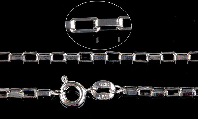 Naszyjnik ze srebra 925 łańcuszek Box Chain dla mężczyzn i kobiet prezent urodzinowy - Wianko - 6
