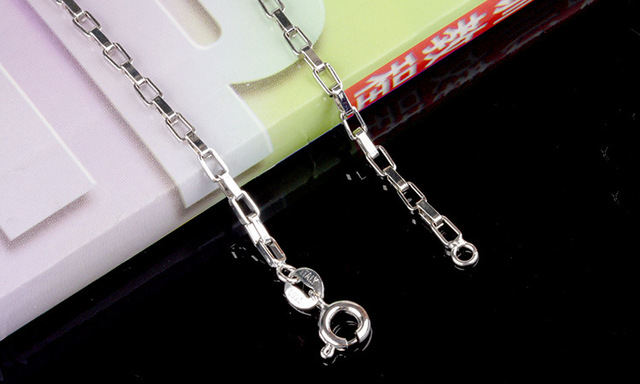 Naszyjnik ze srebra 925 łańcuszek Box Chain dla mężczyzn i kobiet prezent urodzinowy - Wianko - 3