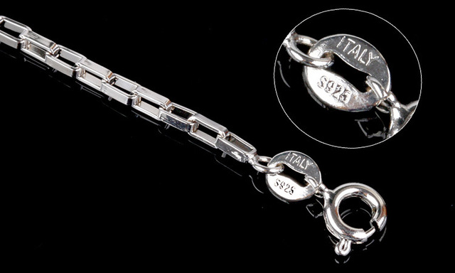 Naszyjnik ze srebra 925 łańcuszek Box Chain dla mężczyzn i kobiet prezent urodzinowy - Wianko - 7