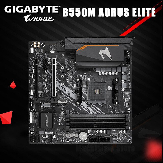 Płyta główna GIGABYTE B550M AORUS ELITE z gniazdem AM4, obsługą DDR4, HDMI, PCI-E 4.0 i M.2, kompatybilna z AMD B550, OverLocking, 128GB - Wianko - 4