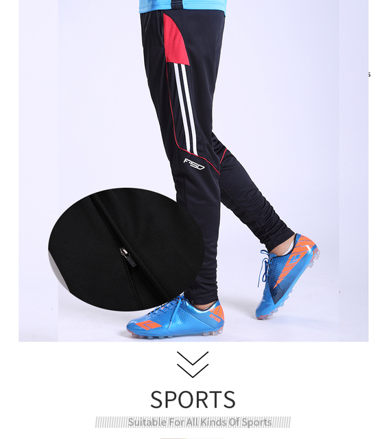 Męskie spodnie dresowe do piłki nożnej, biegania i treningu siłowego - długie joggingowe spodnie piłkarskie - Wianko - 4