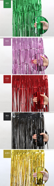 Zasłona metalowych świecidełek 2M * 1M - folia Fringe Shimmer, dekoracja okienna na urodziny i wesele - Wianko - 8