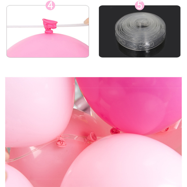 Plastikowy łańcuch balonowy 5M do modelowania balonów - idealne dekoracje na urodziny i wesela - Wianko - 1
