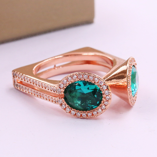 Luksusowy pierścień zielony kamień róg w wyjątkowym męskim stylu - Wianko - 4