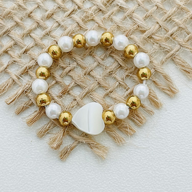 Pierścień kobiecy z czarnego kamienia imitujący białą perłę, ze stali nierdzewnej, z regulowanymi złotymi koralikami - Wianko - 3