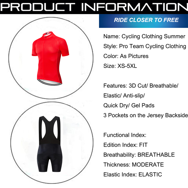 Zestaw kolarski męski: narodowa koszulka kolarska + spodenki rowerowe Quick Dry 20D - Wianko - 2