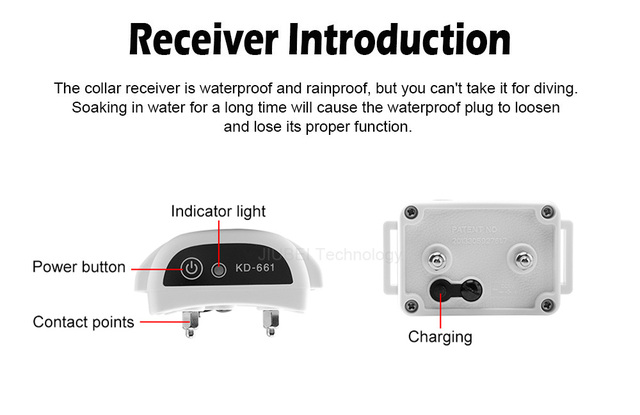 Pies elektryczny płot KD-661 z elektrycznym kołnierzem, 500m zasięg, 1/2/3 skrzynia, akcesoria dla psów - Wianko - 4