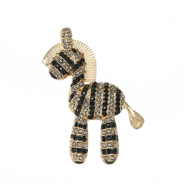 Śliczna broszka zebra ze zwierzęcym motywem - biżuteria moda 2021/Nowość - wysoka jakość - Wianko - 1