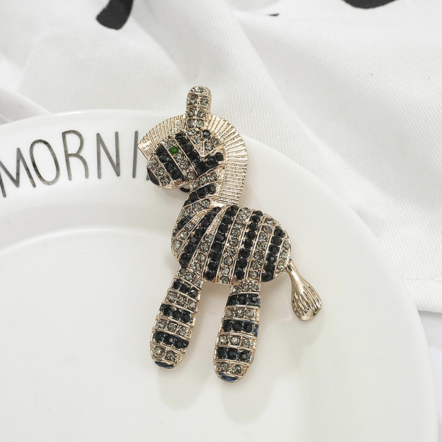 Śliczna broszka zebra ze zwierzęcym motywem - biżuteria moda 2021/Nowość - wysoka jakość - Wianko - 6