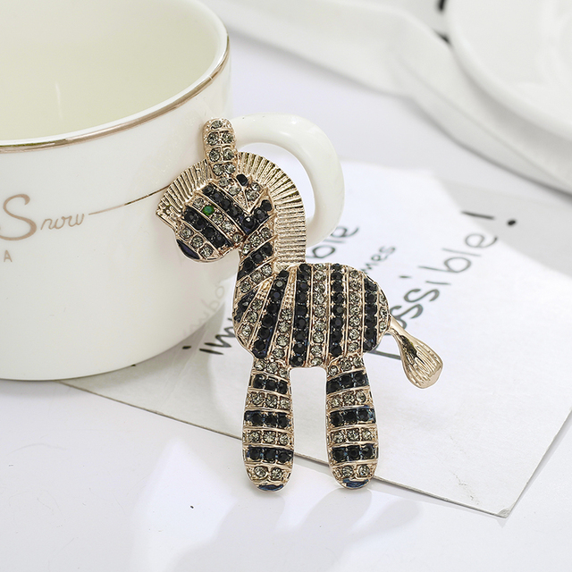 Śliczna broszka zebra ze zwierzęcym motywem - biżuteria moda 2021/Nowość - wysoka jakość - Wianko - 3