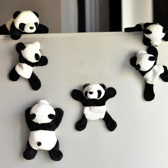 Miękki pluszowy magnes Panda na lodówkę - prezent pamiątka rzemiosła (9cm x 9cm) - Wianko - 12