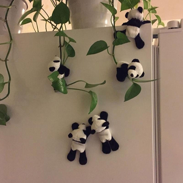 Miękki pluszowy magnes Panda na lodówkę - prezent pamiątka rzemiosła (9cm x 9cm) - Wianko - 8