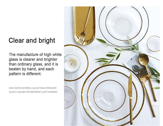 Luksusowa jasna miseczka ze szkła z ozdobnym złotym platerowaniem - inspiracja stylem retro - Wianko - 5