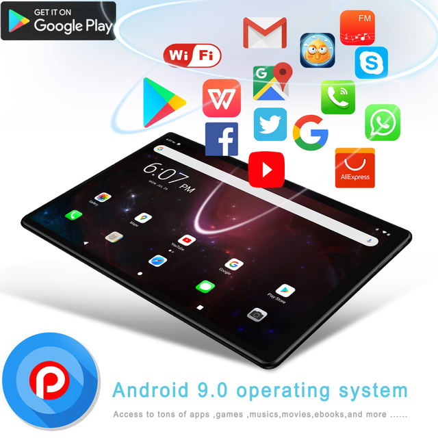Tablet 10.1 Cal z systemem Android 9.0, czterordzeniowy procesor, Dual SIM, 3G, Google Play, WiFi, Bluetooth, 2GB RAM, 32GB ROM - Wianko - 5