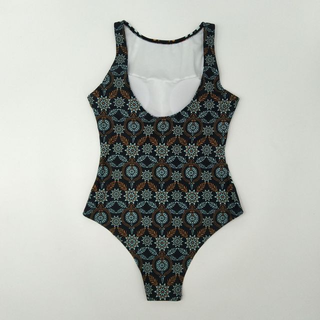 Jednoczęściowy strój kąpielowy damski z paskami - wysoka jakość, drukowane wzory, push-up, monokini, letni, tropikalne, femininity - Wianko - 14