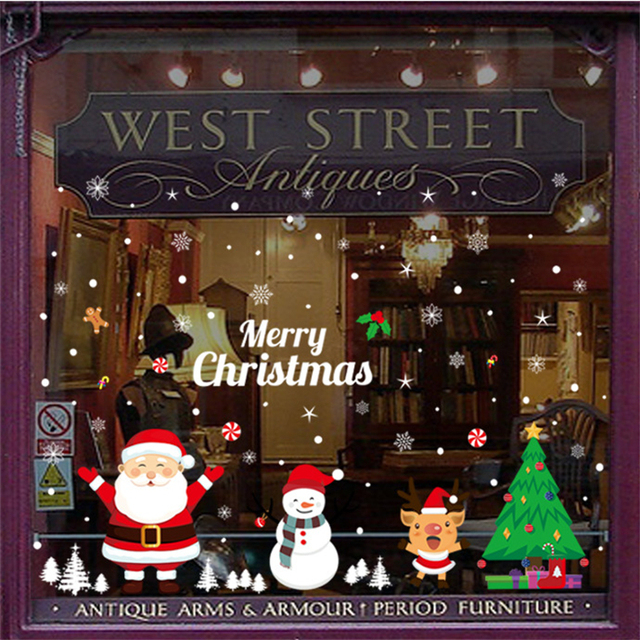 Zestaw naklejek ściankowych bożonarodzeniowych z dzwoneczkami, bałwanem, świętym Mikołajem i reniferem - dekoracje statyczne samoprzylepne na okna i ściany - Wianko - 7