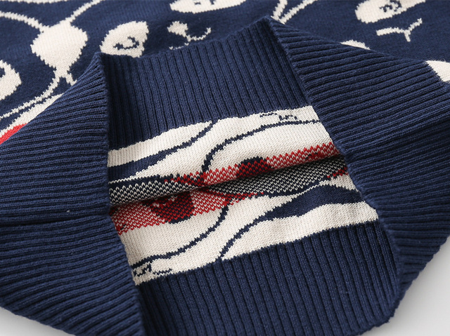 Sweter dla dzieci Mudkingdom z rysunkiem pandy i długim rękawem - jesienno-zimowy top z opuszczanymi ramionami - Wianko - 9