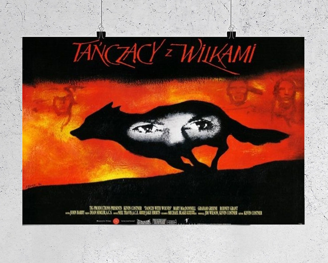 L164 Taniec z wilkami - film Kevin Costner - plakat klasyczny na jedwabnej tkaninie - dekoracja wnętrz - Wianko - 1