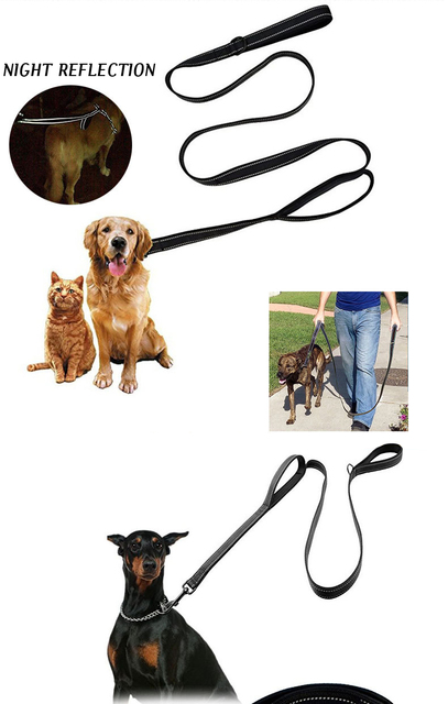 Smycz nylonowa odblaskowa CAWAYI dla psów - wygodna, rozwijana, wolne ręce - różne rozmiary - Wianko - 3