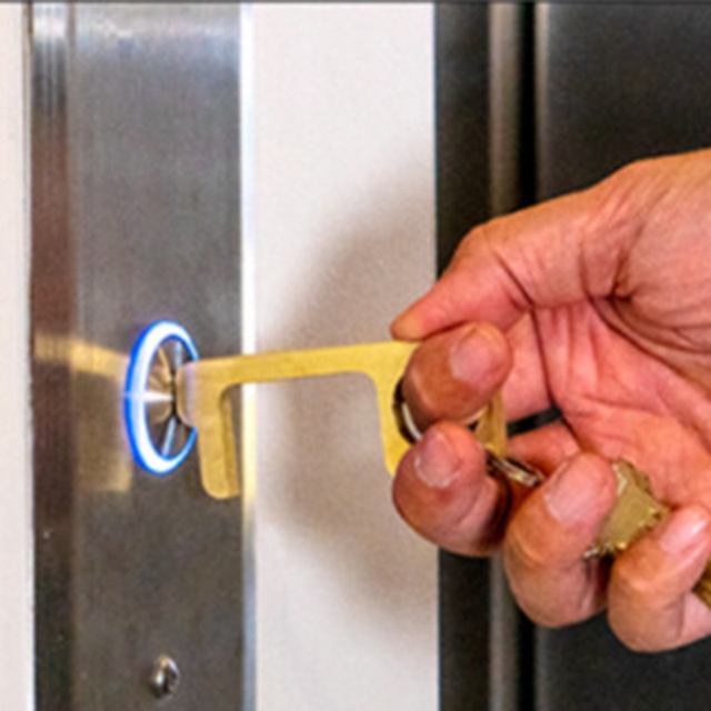 Narzędzie wielofunkcyjne do otwierania dotykowego zabezpieczające przed kontaktem ręką, wielokrotnego użytku, z brelokiem na drzwi kuchenne i windę - Wianko - 19