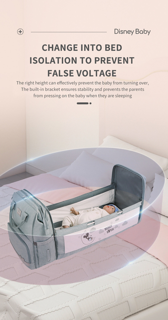 Torba na pieluchy Disney dla niemowląt - łóżko wielofunkcyjne, przenośne, składane, plecak z przewijakiem, tablet do rysowania - sport na świeżym powietrzu - Wianko - 5