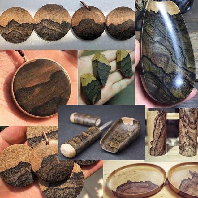 Nóż do robienia materiałów DIY z egzotycznego drewna persimmon meksykańskiego - Ziricote Wood Ciricote (Cordia Dodecandra) - Wianko - 6