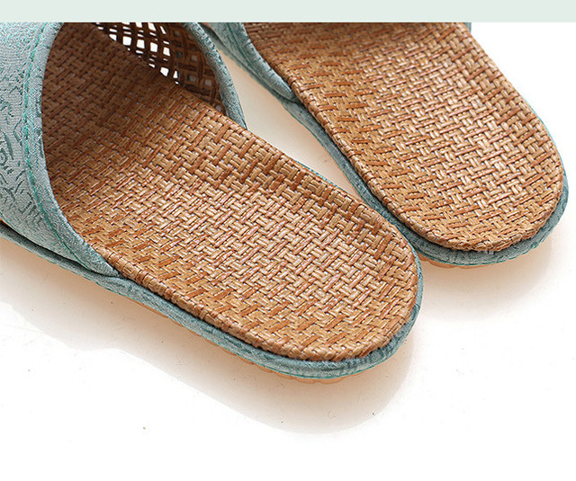 Kapcie męskie klapki sandały tkanina bambusowa letnie antypoślizgowe - Wianko - 3