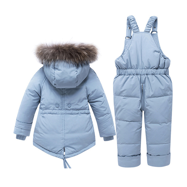 Zestaw odzieży zimowej dla dzieci - Kurtka z puchu kaczego + spodnie, IYEAL, rosyjskie dzieci, ciepłe garnitury, chłopcy dziewczyny, jakość premium - Wianko - 8