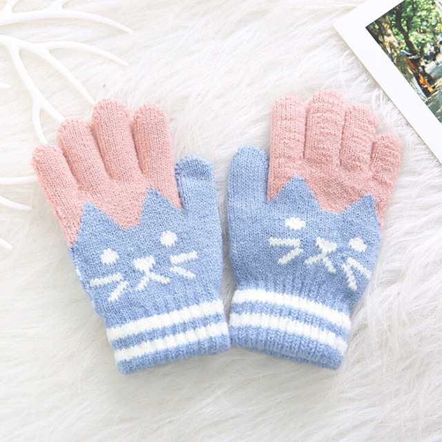 Nowe, ciepłe zimowe rękawiczki dziecięce w kreskówkowe wzory - Wianko - 7