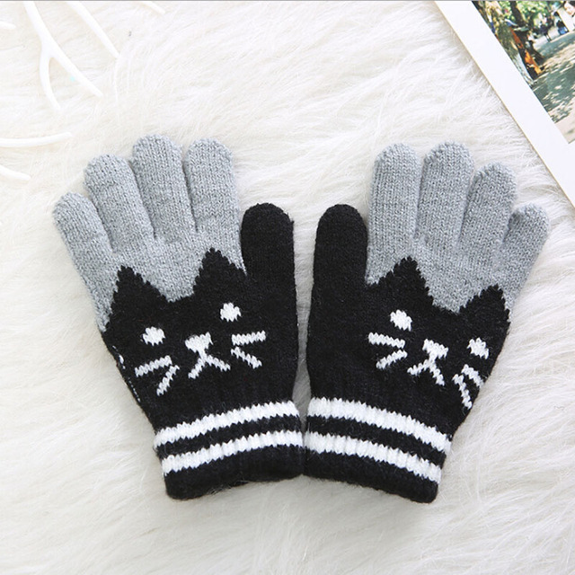 Nowe, ciepłe zimowe rękawiczki dziecięce w kreskówkowe wzory - Wianko - 4