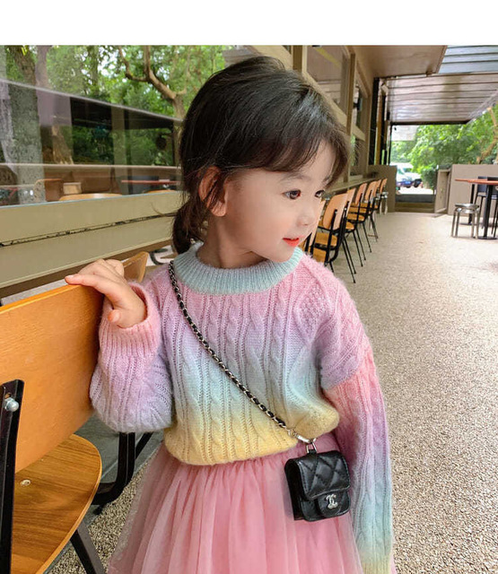 Dziewiętnastowieczny, kolorowy sweter dziecięcy w stylu koreańskim - Wianko - 5