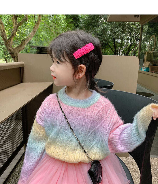Dziewiętnastowieczny, kolorowy sweter dziecięcy w stylu koreańskim - Wianko - 7