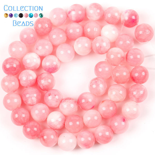 Naturalny kamień różowy biały perski Jades 6-12mm - zestaw koralików do tworzenia bransoletek - Wianko - 5