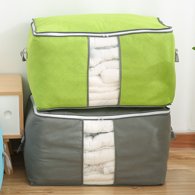 Wodoodporna torba do przechowywania pod łóżkiem, szafą, BOX'em - praktyczny organizer na kołdrę, ubrania i inne tkaniny w sypialni - Wianko - 8