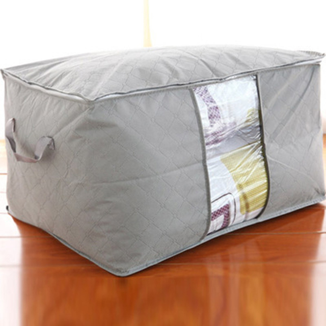 Wodoodporna torba do przechowywania pod łóżkiem, szafą, BOX'em - praktyczny organizer na kołdrę, ubrania i inne tkaniny w sypialni - Wianko - 4