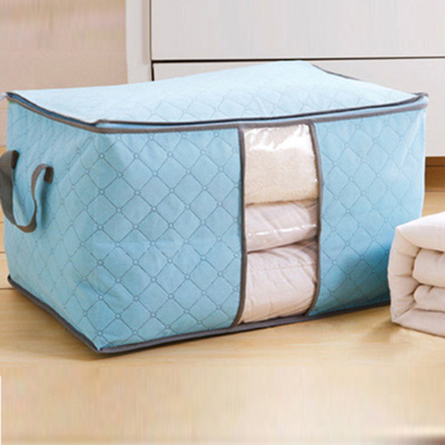 Wodoodporna torba do przechowywania pod łóżkiem, szafą, BOX'em - praktyczny organizer na kołdrę, ubrania i inne tkaniny w sypialni - Wianko - 6
