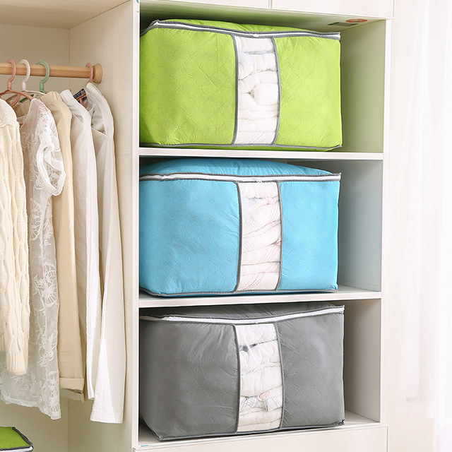 Wodoodporna torba do przechowywania pod łóżkiem, szafą, BOX'em - praktyczny organizer na kołdrę, ubrania i inne tkaniny w sypialni - Wianko - 3