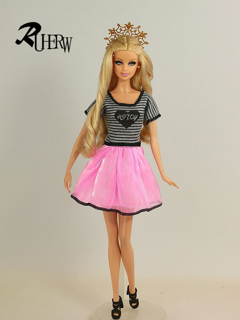 Sukienka dla lalek Barbie - modne ciuchy, doskonały prezent urodzinowy dla dzieci - Wianko - 20