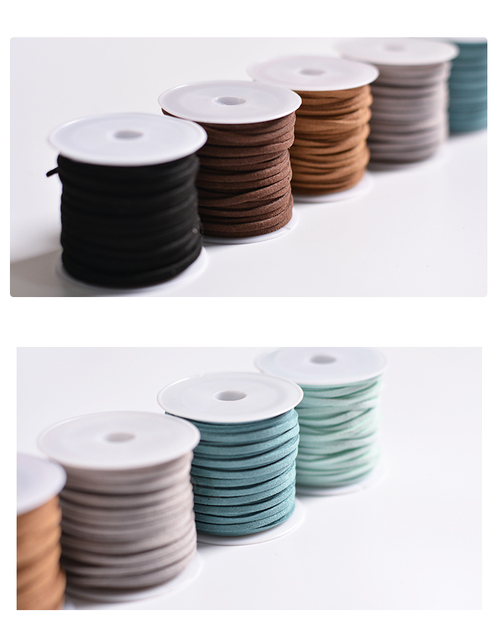 Płaski sztuczny zamsz - 5 M koreańska skóra przewód do DIY Handmade naszyjników i bransoletek - Wianko - 5