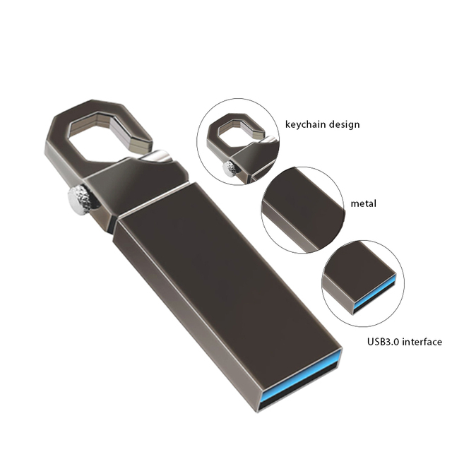 Metalowy pendrive USB 3.0 wodoszczelny 256GB/128GB/64GB/32GB/16GB/8GB - Wianko - 3