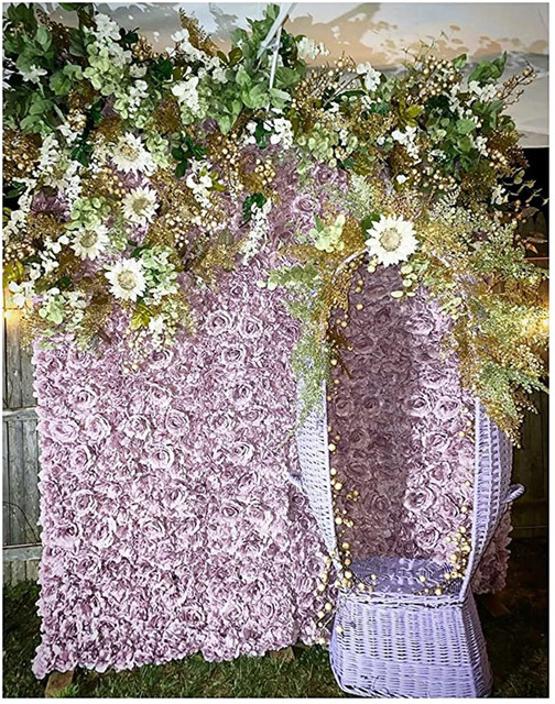 Panele kwiatowe z jedwabiu o wymiarach 40x30 cm do dekoracji ślubnych, weselnych i bożonarodzeniowych - Wianko - 8