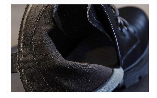 Buty z prawdziwej skóry obcasy Martin kobieta 2021 trzewiki platformowe botki Chunky z zamkiem - Wianko - 7