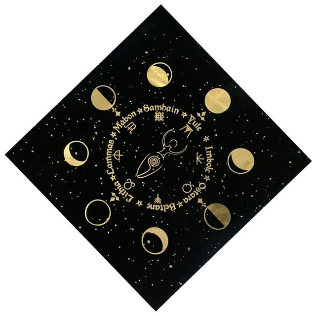 Wróżbiarstwo Tarot - obrus ołtarz, tkanina pogańska koło roku astrologiczne, tkanina do gier planszowych - Wianko - 8