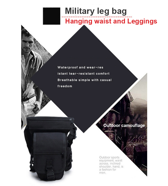 Woreczek na nogę wojskowy z kamuflażem i wielofunkcyjnymi saszetkami do sportów outdoorowych - Wianko - 4