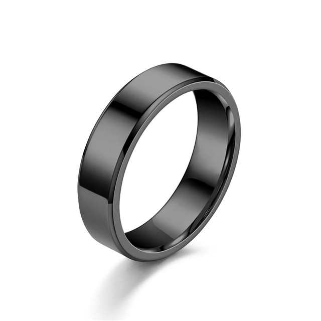 Męskie pierścionki ślubne ze stali nierdzewnej o klasycznym designie, szerokość 8mm, czarne - Wianko - 4