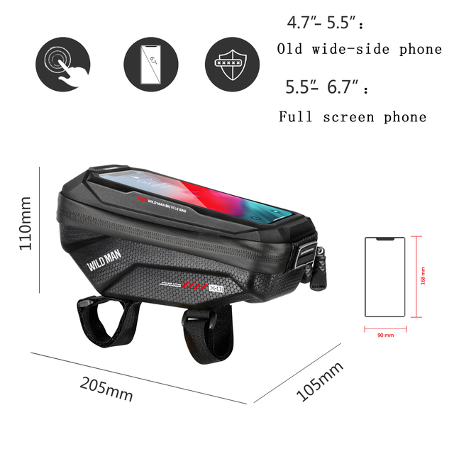 Torba rowerowa WILDMAN na telefon z ekranem dotykowym i wodoodporną przednią ramą - Wianko - 29