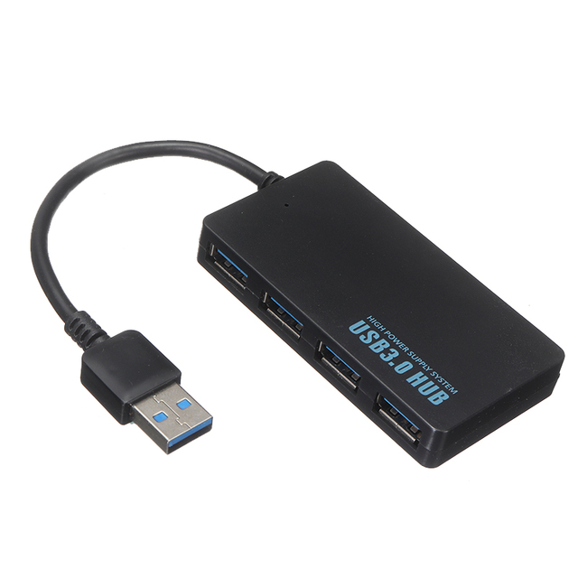 Super prędkość 4-Port USB 3.0 PIHOKS - przenośna piasta dla komputera stacjonarnego i laptopa - Wianko - 1