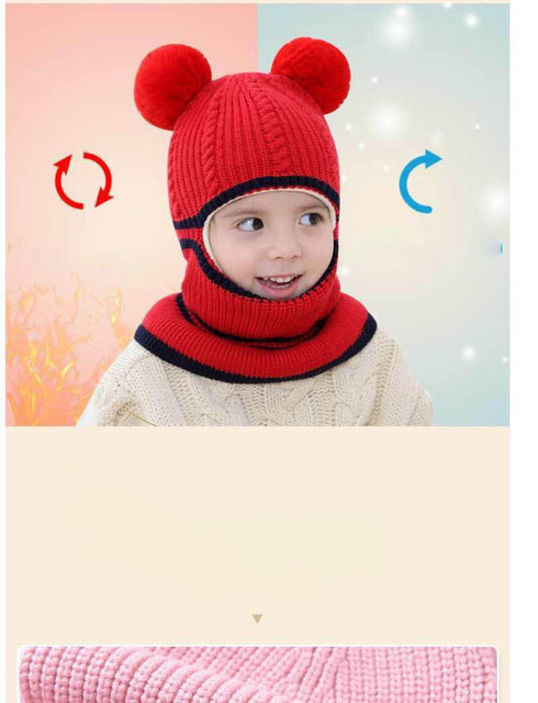 Czapka dziecięca zimowa dziewczynka kreskówka, dziania kapelusz dzieci polar, zagęścić kapelusz chłopców, 2-6 lat - Wianko - 5