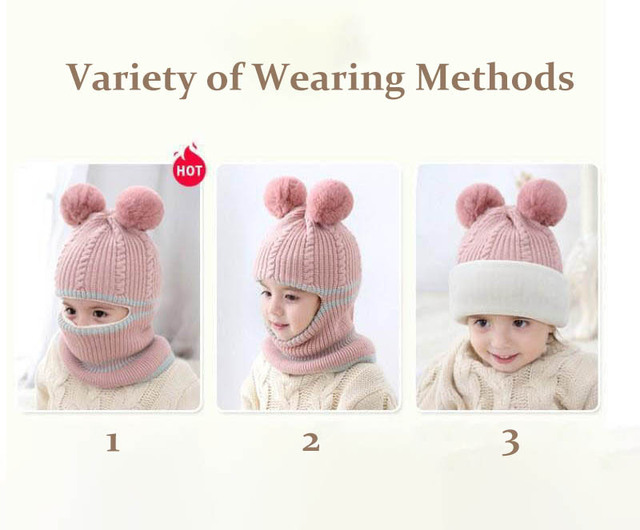 Czapka dziecięca zimowa dziewczynka kreskówka, dziania kapelusz dzieci polar, zagęścić kapelusz chłopców, 2-6 lat - Wianko - 2