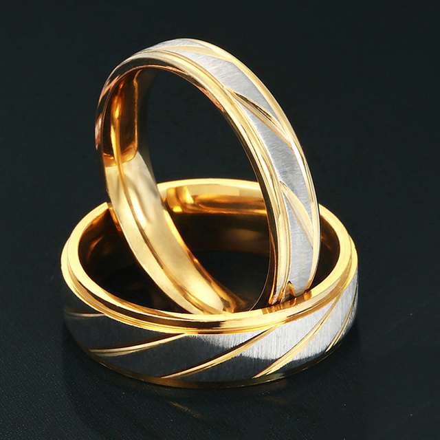 Wygrawerowane pierścienie ze stali tytanowej Acheerup dla pary - personalizowane pierścionki ślubne - Wianko - 9